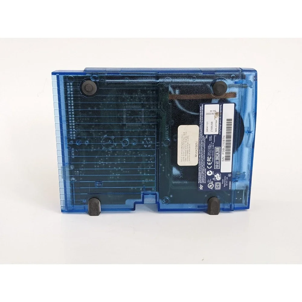 VTG 2000s Iomega Zip 100 MB USB External Drive Translucent Blue Z100USB Untested